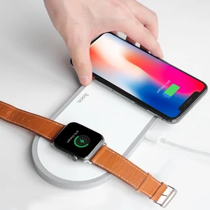 Універсальна бездротова зарядка Hoco CW20 Wisdom 2-in-1 Wireless White