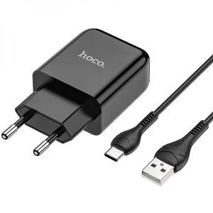 СЗУ Hoco N2 Vigour 1 USB + Кабель Type-C Black