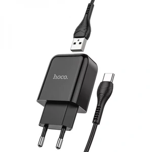 Сетевое зарядное устройство Hoco N2 Vigour 1 USB + Кабель Type-C Black