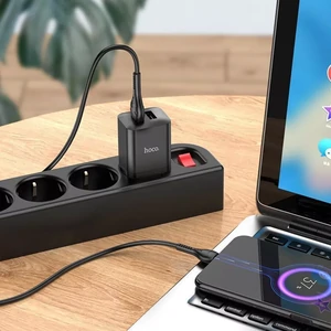 Мережевий зарядний пристрій Hoco N25 Maker (2 USB) + Кабель MicroUSB Black