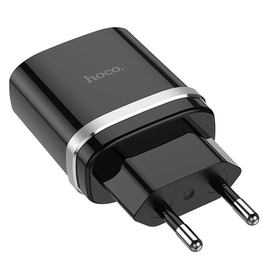 Мережевий зарядний пристрій Hoco C12Q Smart QC3.0 (1USB/3A/18W) Black