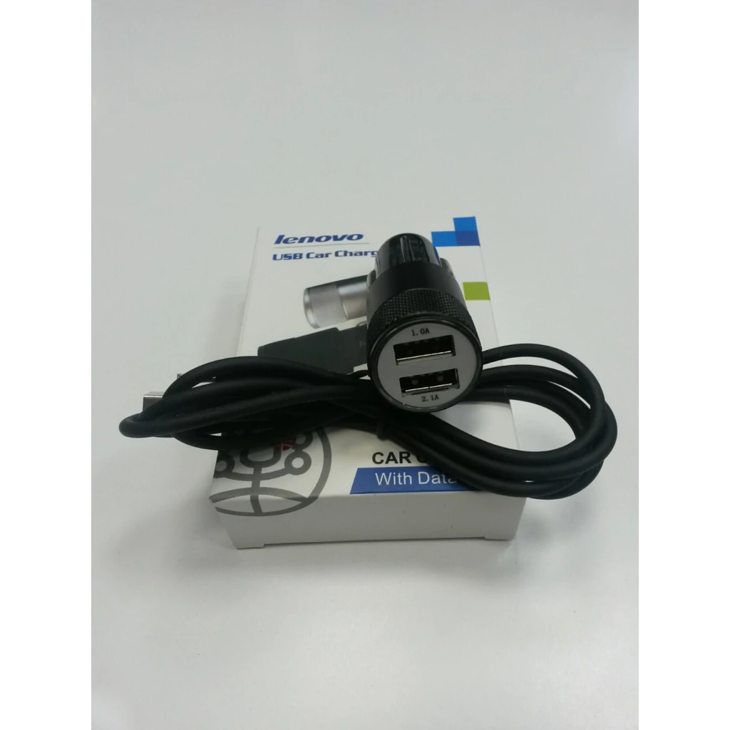 Автомобільний зарядний пристрій Lenovo 2в1 (2USB) 3.1A Black