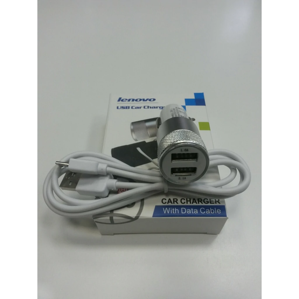 Автомобильное зарядное устройство Lenovo 2в1 (2USB) 3.1A White