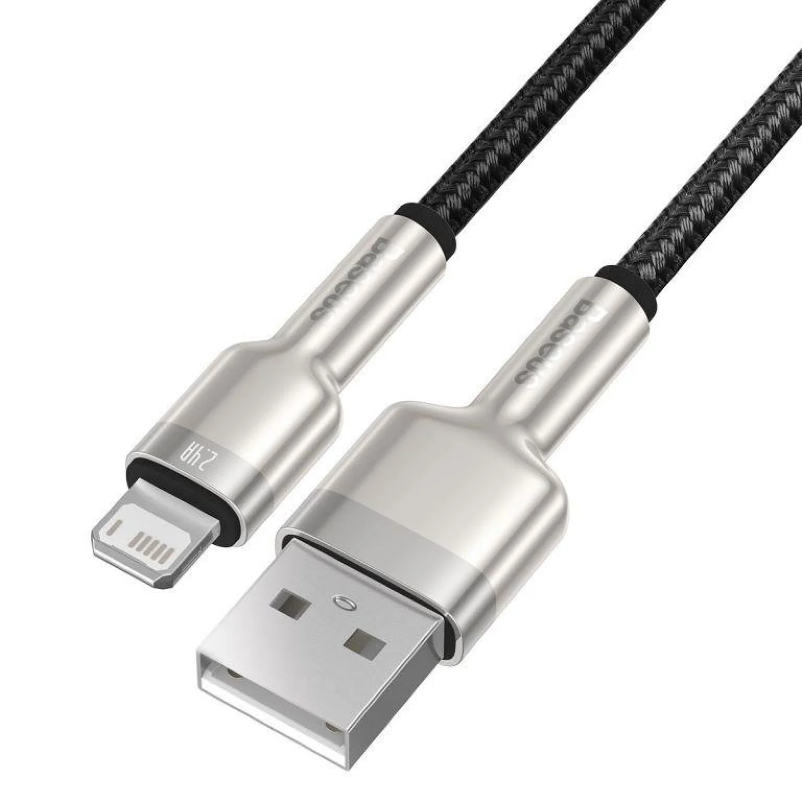 Кабель Baseus Cafule Metal Lightning 2.4A (CALJK-01) 0,25m Black