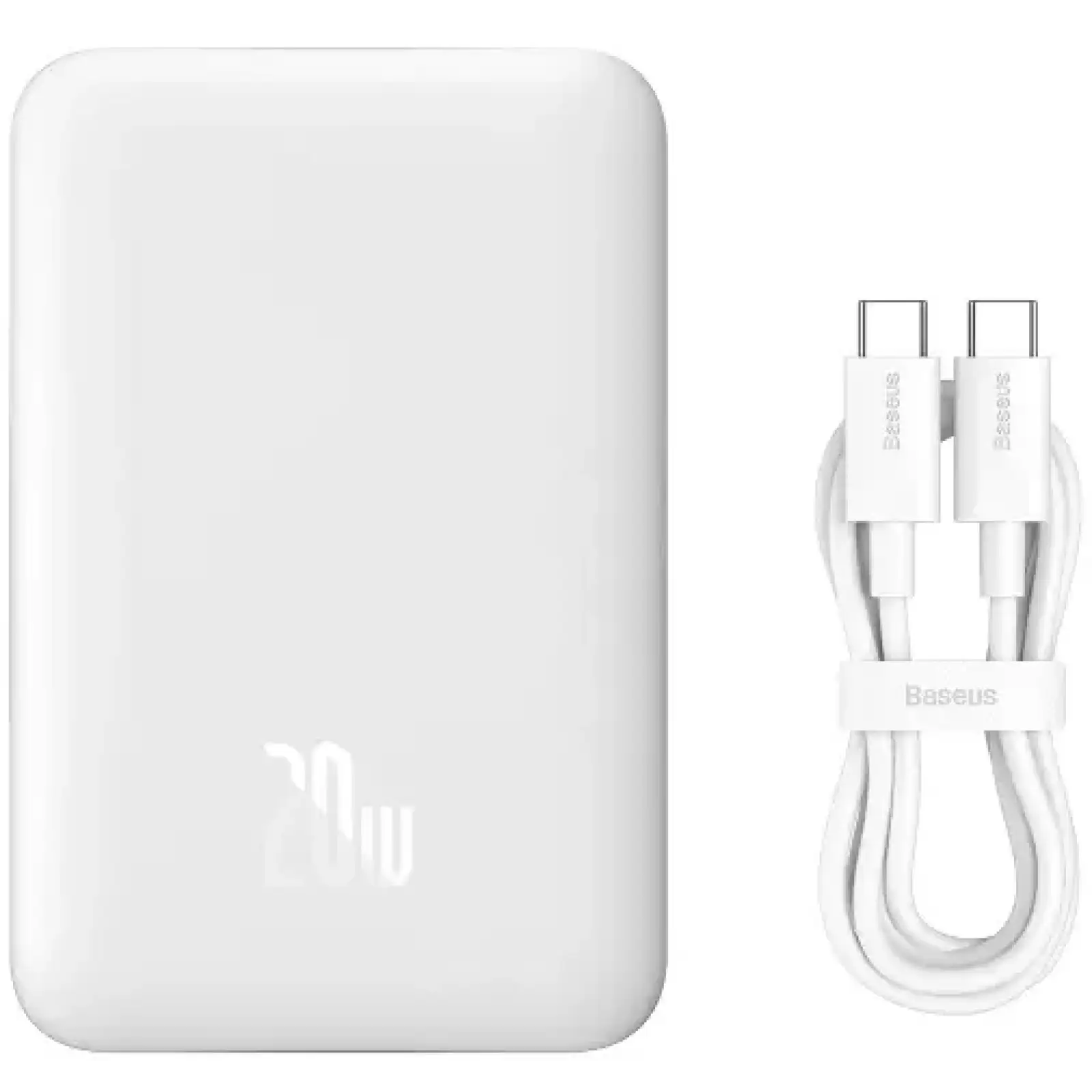 Зовнішній акумулятор Baseus Magnetic Mini Wireless Fast Charge 20W 10000mAh White (PPCX070002)