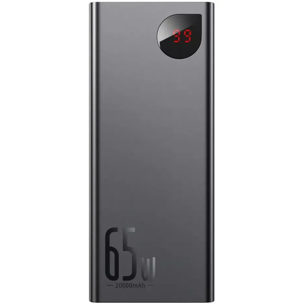 Зовнішній акумулятор Baseus Adaman Metal Digital Display Quick Charge 65W 20000mAh Black (PPIMDA-D01)