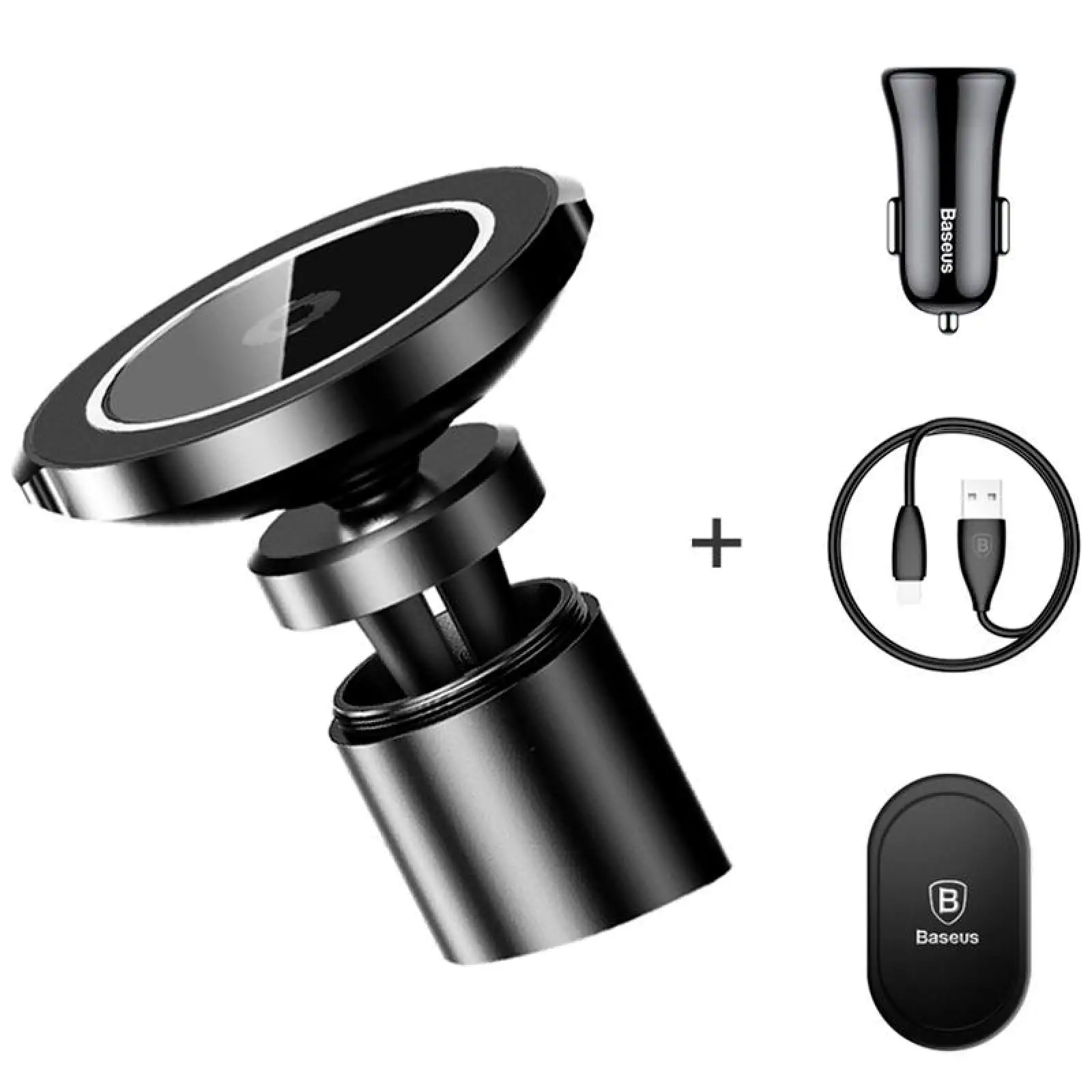 Автотримач Baseus BIG EARS Car Mount Wireless Charger (WXER-01) Black