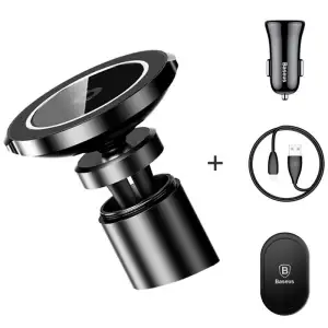 Автотримач Baseus BIG EARS Car Mount Wireless Charger (WXER-01) Black