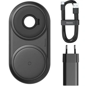 Бездротова зарядка Baseus Planet 2in1 Wireless Charger QC + USB Cable Type-C (WXPL-B01) Black