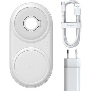 Бездротова зарядка Baseus Planet 2in1 Wireless Charger QC + USB Cable Type-C (WXPL-B02) White
