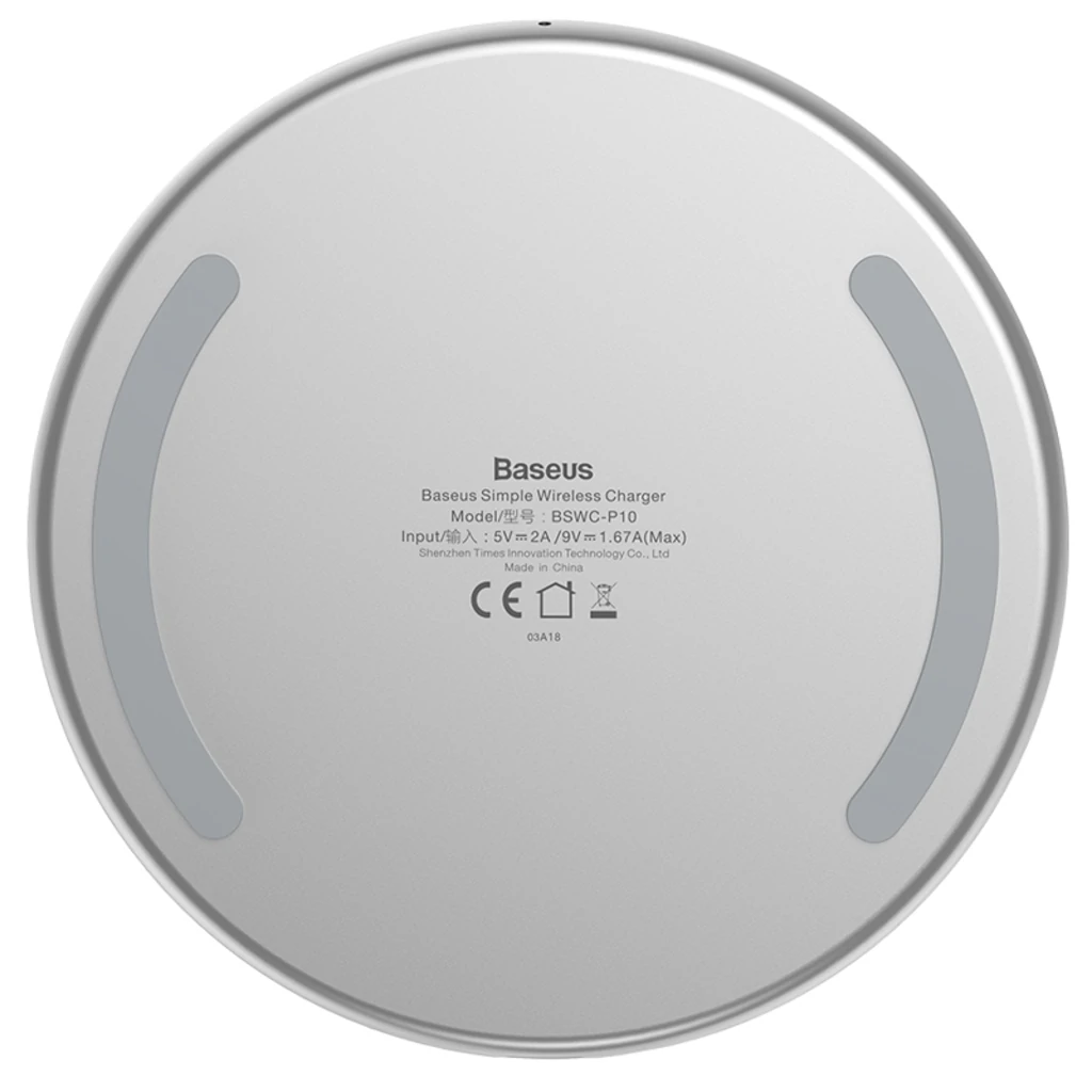 Бездротова зарядка Baseus Simple Wireless Charger White (BSWC-P10)