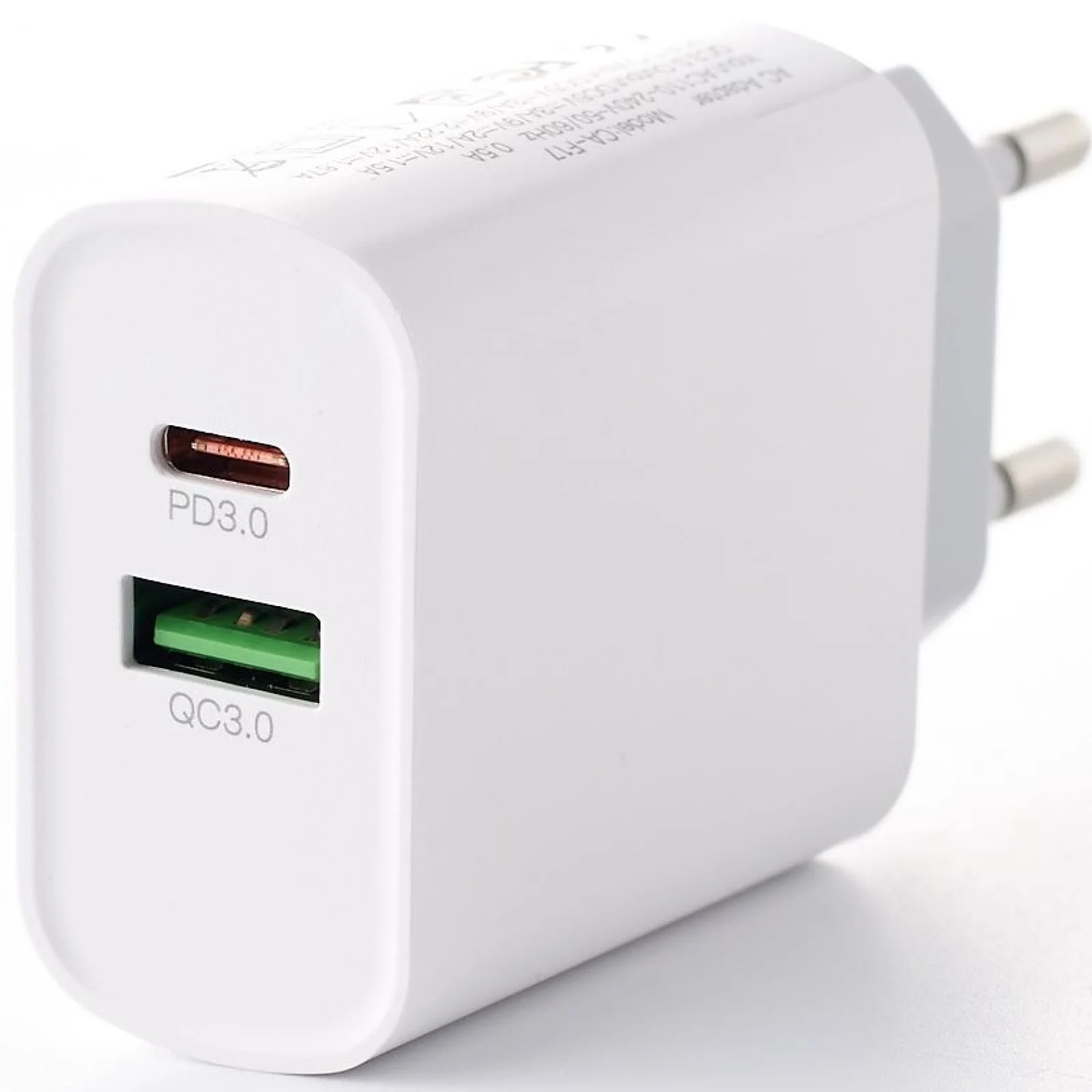 Сетевое зарядное устройство DC PD+QC3.0/ 20W Fast Charger (CA-F17) White