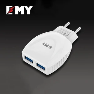 МЗП iPhone 5/6 EMY MY221 Wall Charger (2 USB/2.4A) + cable White