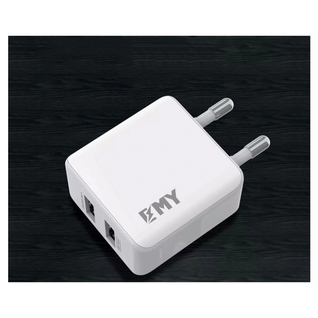 Сетевое зарядное устройство iPhone 5/6 EMY MY226 Wall Charger (2 USB/2.4A) + cable White