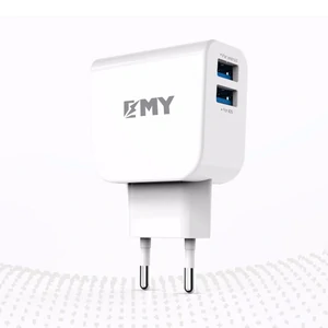 МЗП iPhone 5/6 EMY MY256 Wall Charger (2 USB/2.1A) + cable White