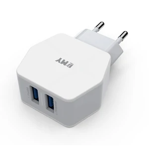 МЗП iPhone 5/6 EMY MY261 Wall Charger (2 USB/2.1A) + cable White