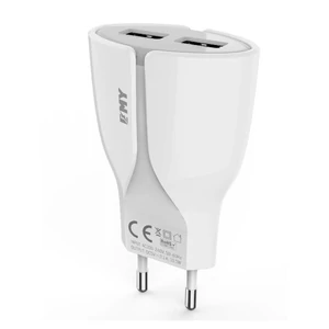 МЗП iPhone 5/6 EMY MY271 Wall Charger (2 USB/2.1A) + cable White