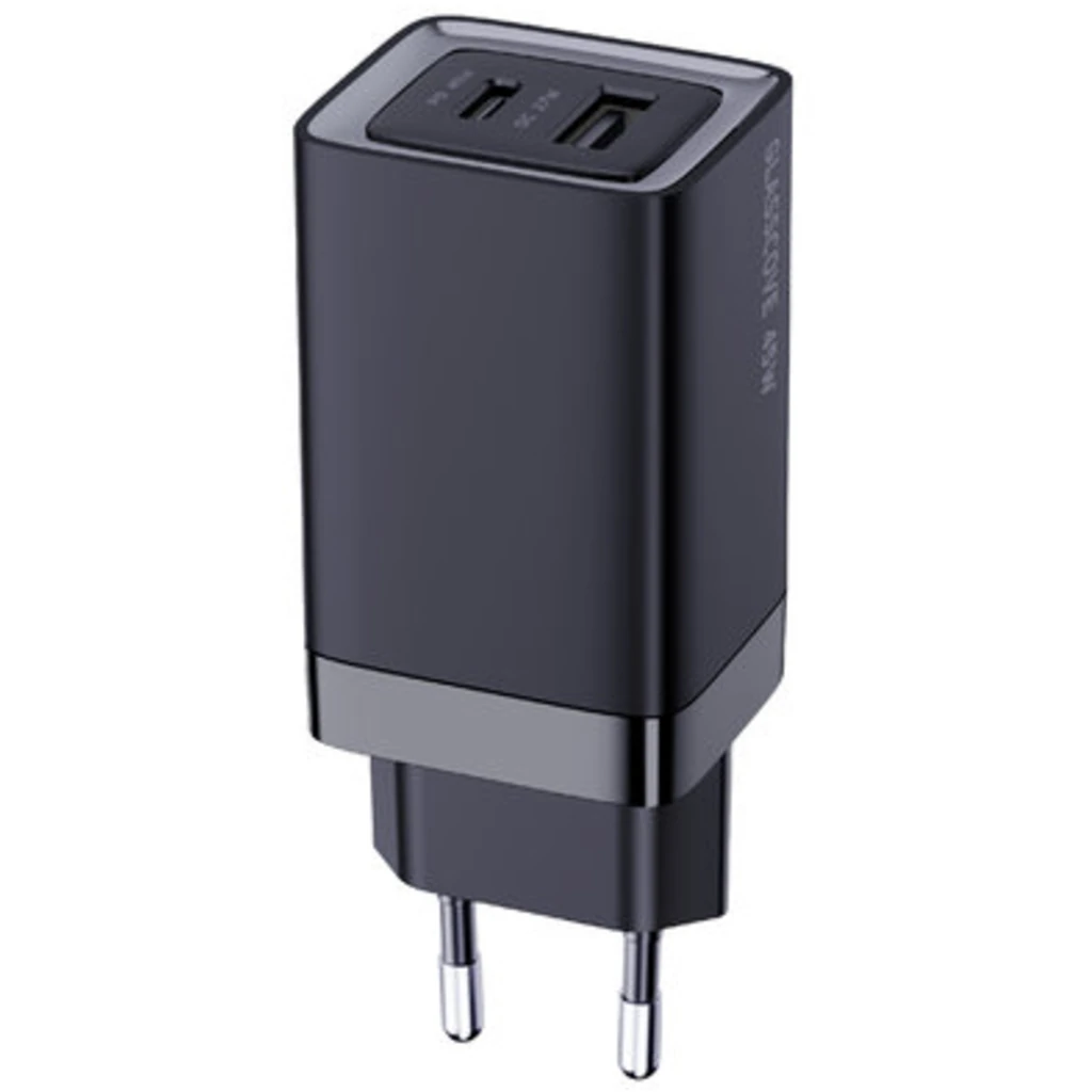 Сетевое зарядное устройство Glasscove 45W GAN 2-Port Type-C+USB (TC-092CA) Black