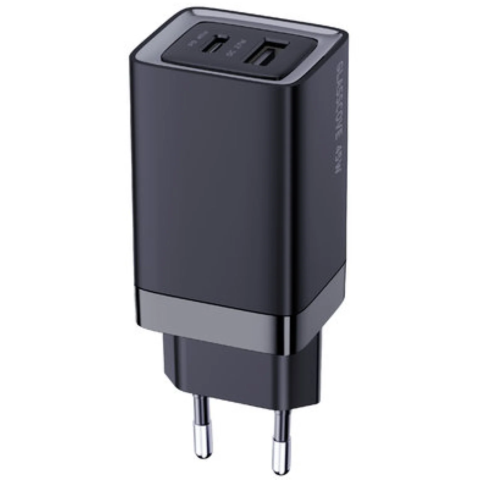 Мережевий зарядний пристрій Glasscove 45W GAN 2-Port Type-C+USB (TC-092CA) Black