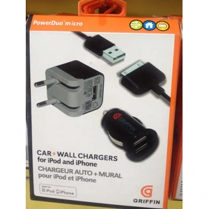 Зарядное устройство Griffin PowerDuo Micro Car+Wall Chargers для iPhone и iPod