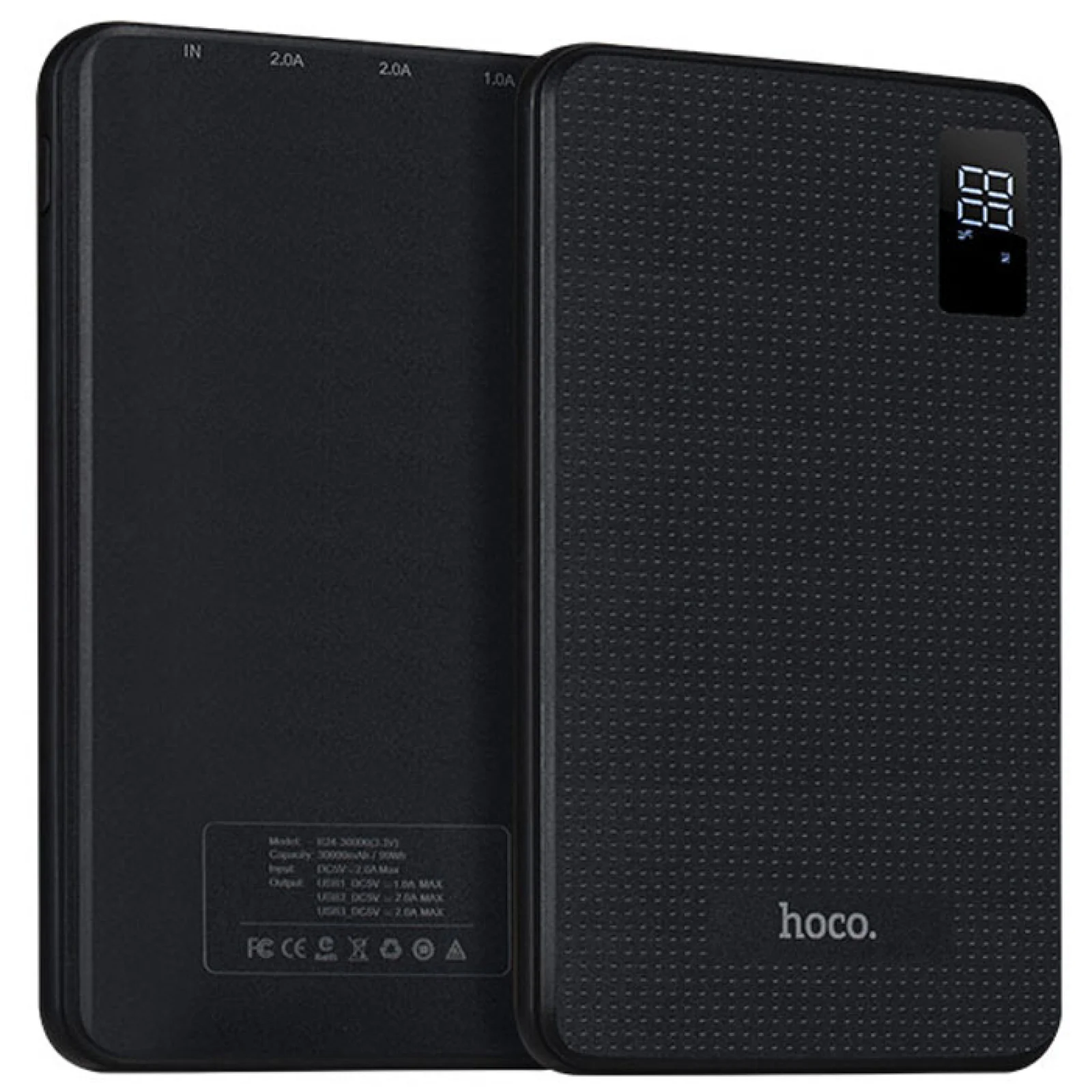 Внешний аккумулятор Hoco PowerBank B24 Pawker 30000 mAh Black