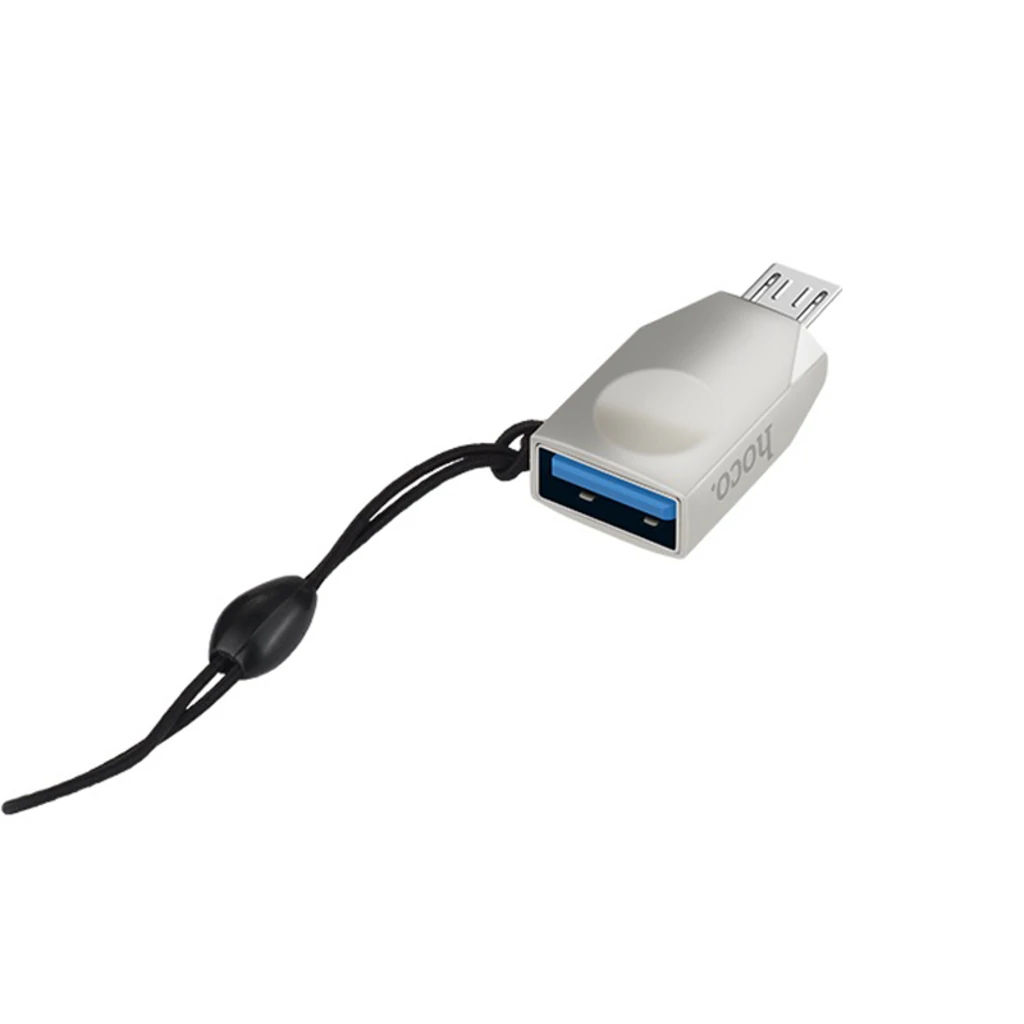 Переходник Hoco UA10 OTG USB to MicroUSB Nickel
