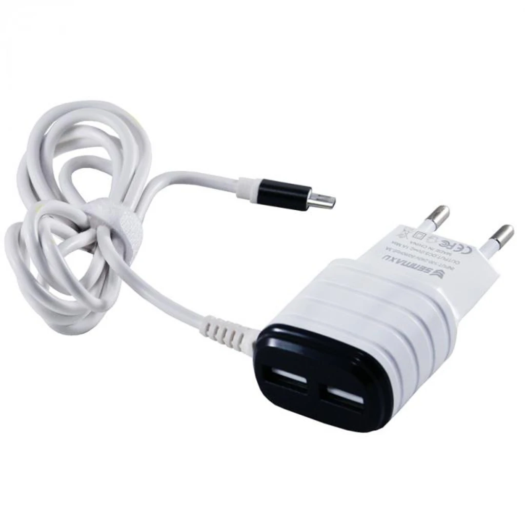 Сетевое зарядное устройство MicroUSB Senmaxu SMX-005 Wall Charger (2 USB/2.1A) + cable White