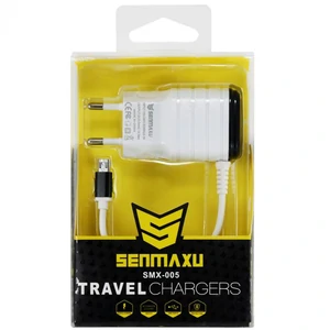 Сетевое зарядное устройство MicroUSB Senmaxu SMX-005 Wall Charger (2 USB/2.1A) + cable White