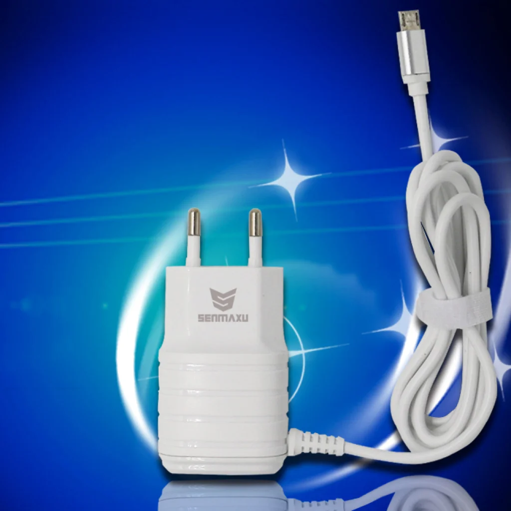Сетевое зарядное устройство MicroUSB Senmaxu SMX-005 Wall Charger (2 USB/2.1A) + cable White