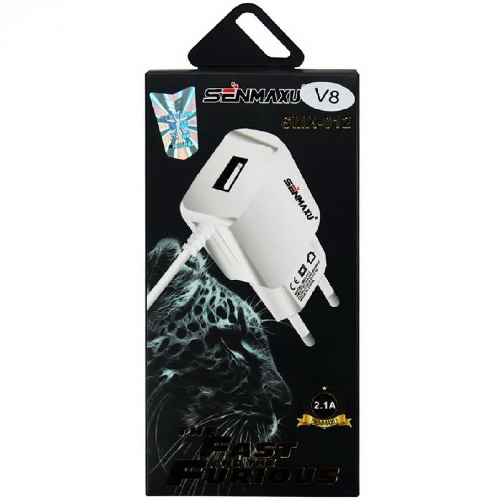 Мережевий зарядний пристрій iPhone 5/6 Senmaxu SMX-012 Wall Charger + cable (1 USB/2.1A) White