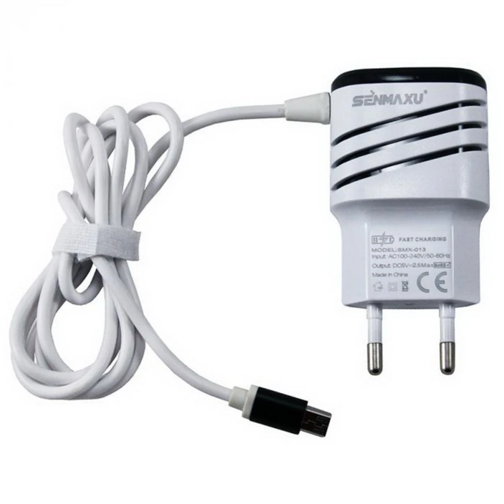 Мережевий зарядний пристрій MicroUSB Senmaxu SMX-013 Wall Charger (2 USB/2.5A) + cable Black