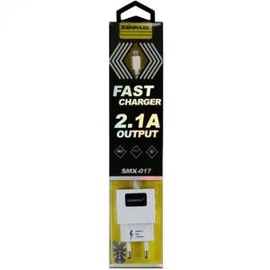 Сетевое зарядное устройство iPhone 5/6 Senmaxu SMX-017 Wall Charger + cable (2 USB/2.1A) White