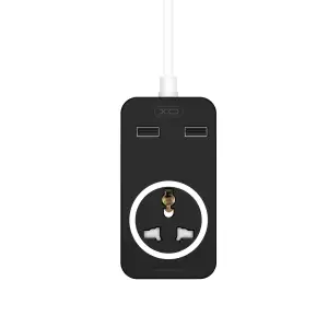 Подовжувач XO 2USB 1 OUTLET 10A (WL03) Black