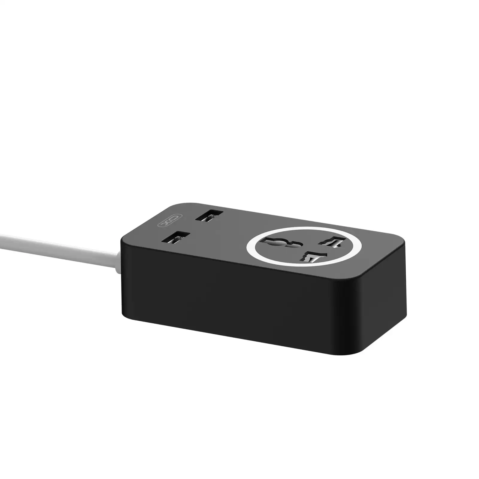 Подовжувач XO 2USB 1 OUTLET 10A (WL03) Black