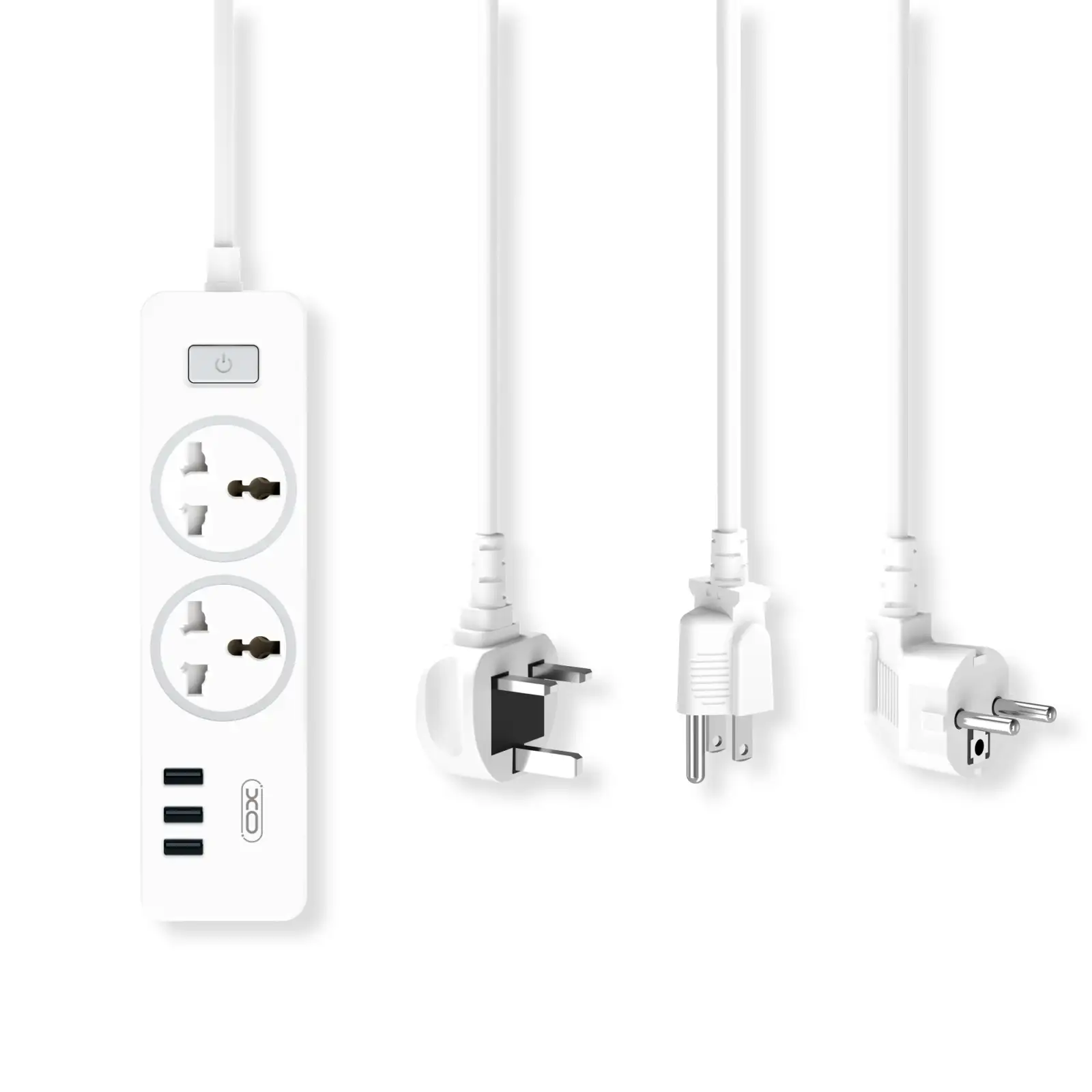 Подовжувач XO 3USB 2 OUTLET 10A (WL04) White