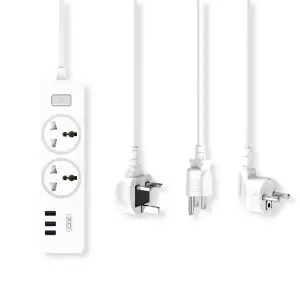 Подовжувач XO 3USB 2 OUTLET 10A (WL04) White