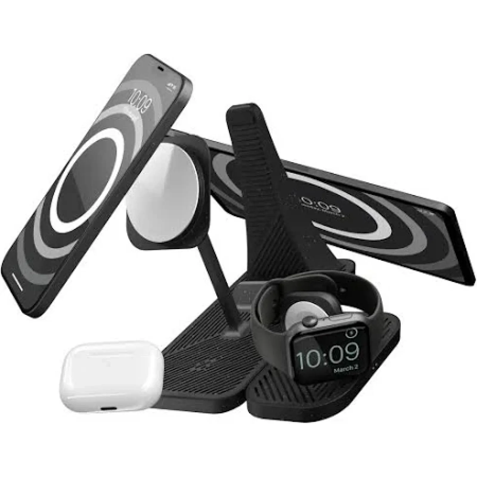 Бездротова зарядка Zens 4-in-1 Modular Wireless Charger with iPad Charging Stand Black (ZEAPM03/00)