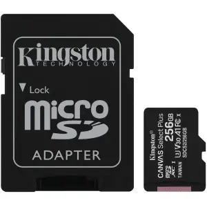 Карта пам'яті Kingston 256 GB microSDXC Class 10 UHS-I U3 Canvas Select Plus + SD Adapter SDCS2/256GB