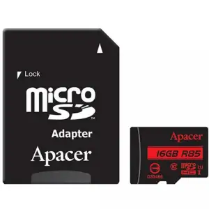 Карта пам'яті Apacer 16 GB microSDHC Class 10 UHS-I R85 + SD adapter (AP16GMCSH10U5-R)