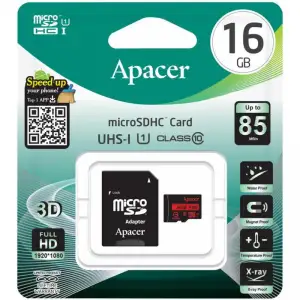 Карта пам'яті Apacer 16 GB microSDHC Class 10 UHS-I R85 + SD adapter (AP16GMCSH10U5-R)