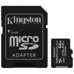 Карта памяти Kingston 64 GB microSDXC Class 10 UHS-I Canvas Select Plus + SD Adapter (SDCS2/64GB)