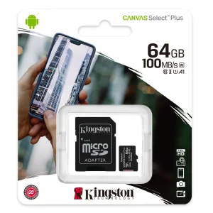 Карта пам'яті Kingston 64 GB microSDXC Class 10 UHS-I Canvas Select Plus + SD Adapter (SDCS2/64GB)