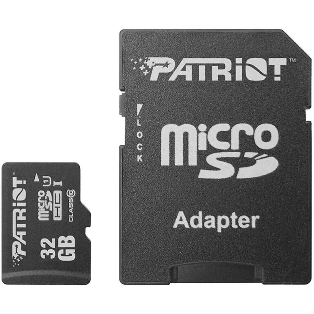 Карта пам'яті Patriot 32 GB microSDHC class 10 + SD Adapter (PSF32GMCSDHC10)