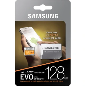 Карта пам'яті Samsung 128 GB microSDHC Class 10 UHS-I EVO + SD Adapter MB-MP128GA
