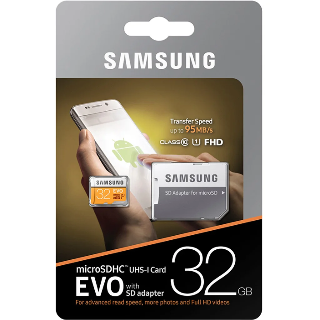 Карта пам'яті Samsung 32 GB microSDHC Class 10 UHS-I EVO + SD Adapter MB-MP32GA