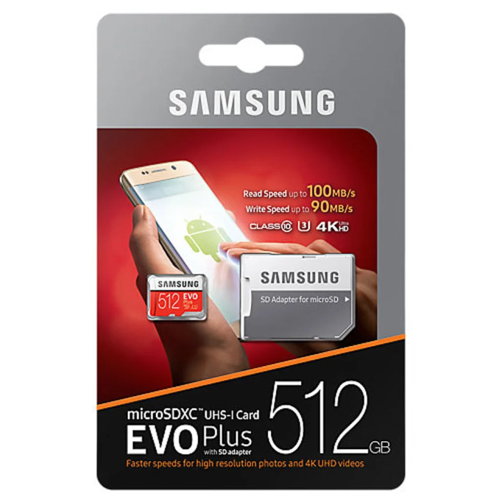 Карта пам'яті Samsung 512 GB microSDXC Class 10 UHS-I U3 EVO Plus + SD Adapter MB-MC512GA