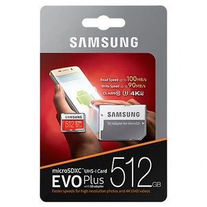 Карта пам'яті Samsung 512 GB microSDXC Class 10 UHS-I U3 EVO Plus + SD Adapter MB-MC512GA