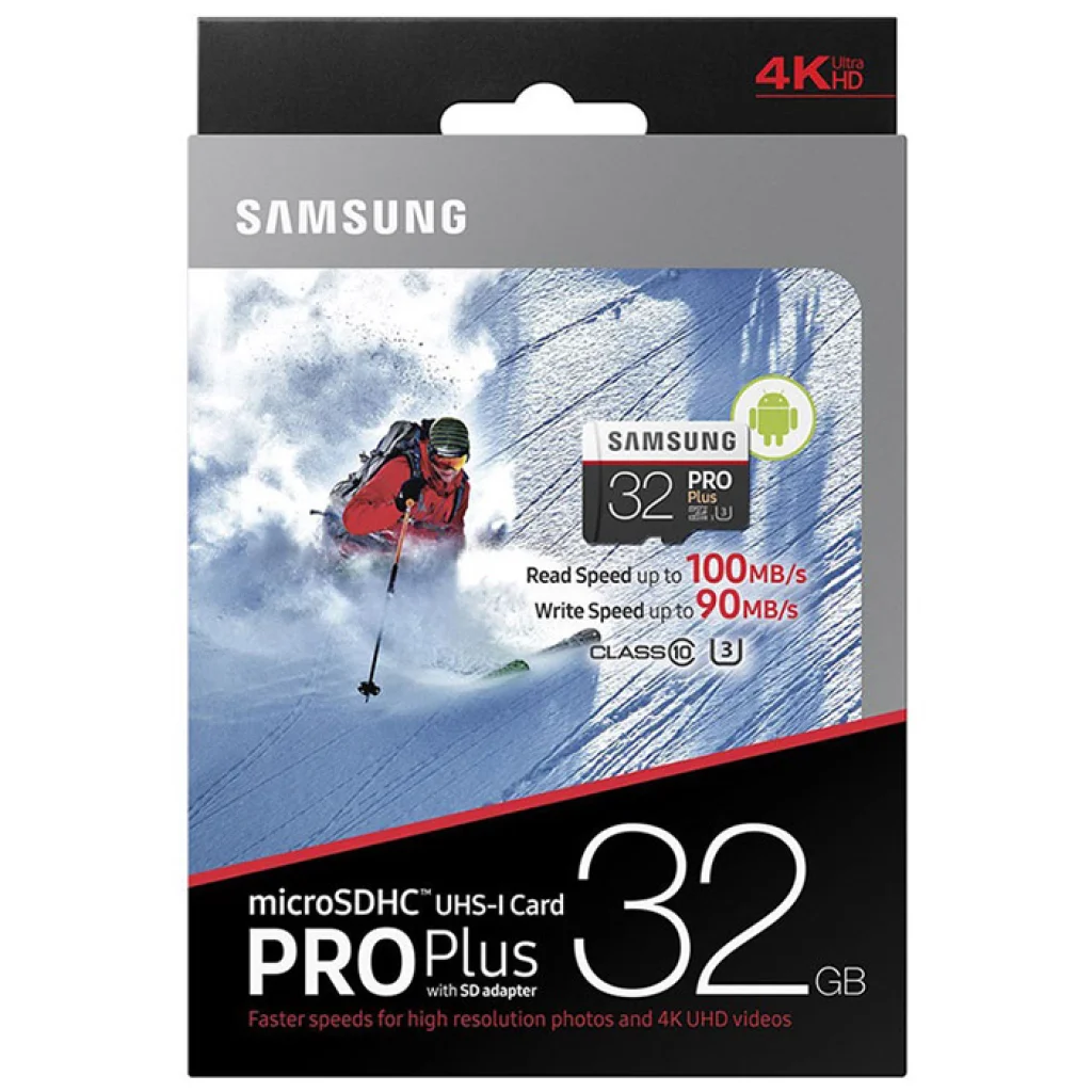Карта пам'яті Samsung 32 GB microSDHC Class 10 UHS-I U3 PRO Plus + SD Adapter MB-MD32GA