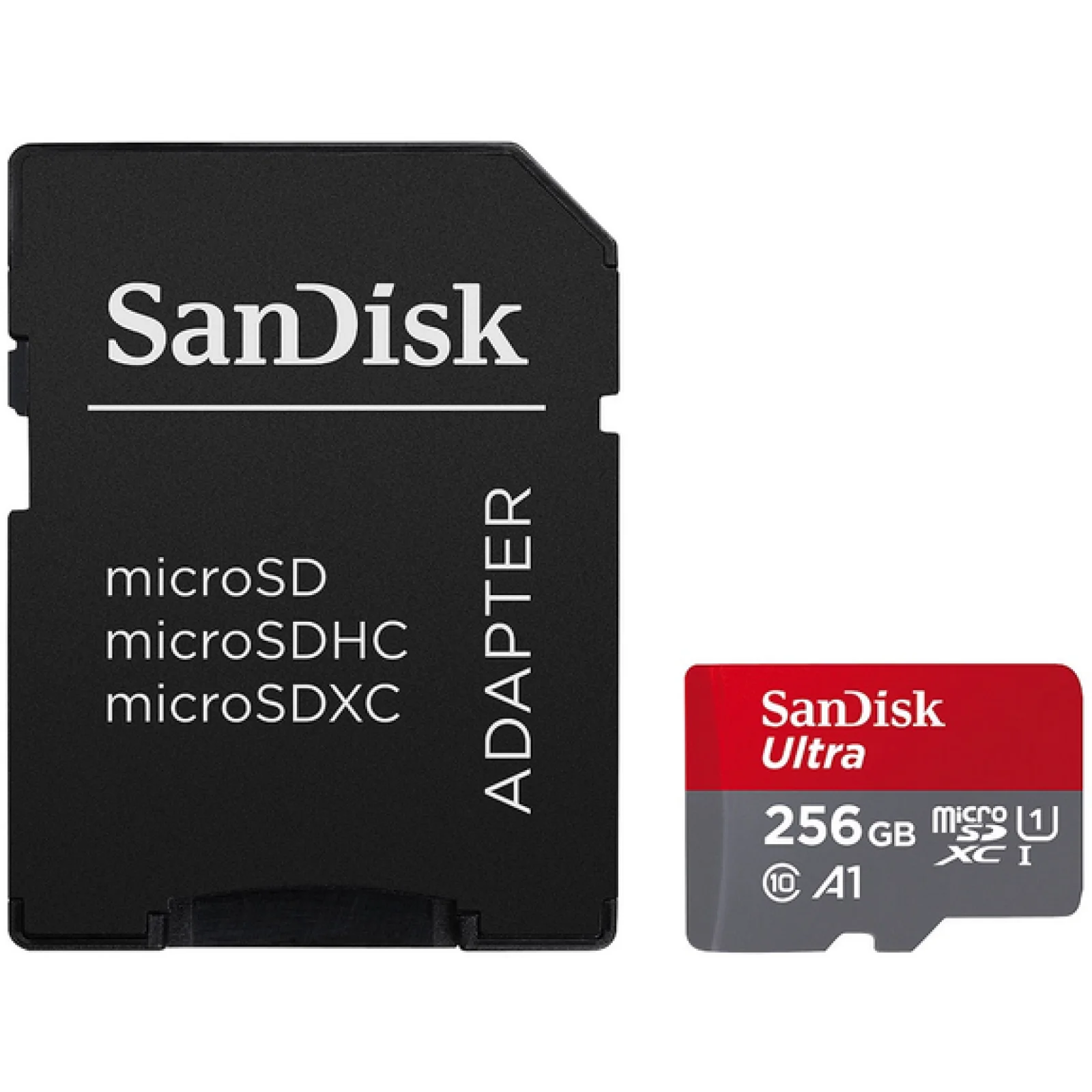 Карта памяти SanDisk 256 GB microSDXC UHS-I Ultra A1 + SD adapter (SDSQUAC-256G-GN6MA)