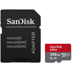 Карта памяти SanDisk 256 GB microSDXC UHS-I Ultra A1 + SD adapter (SDSQUAC-256G-GN6MA)